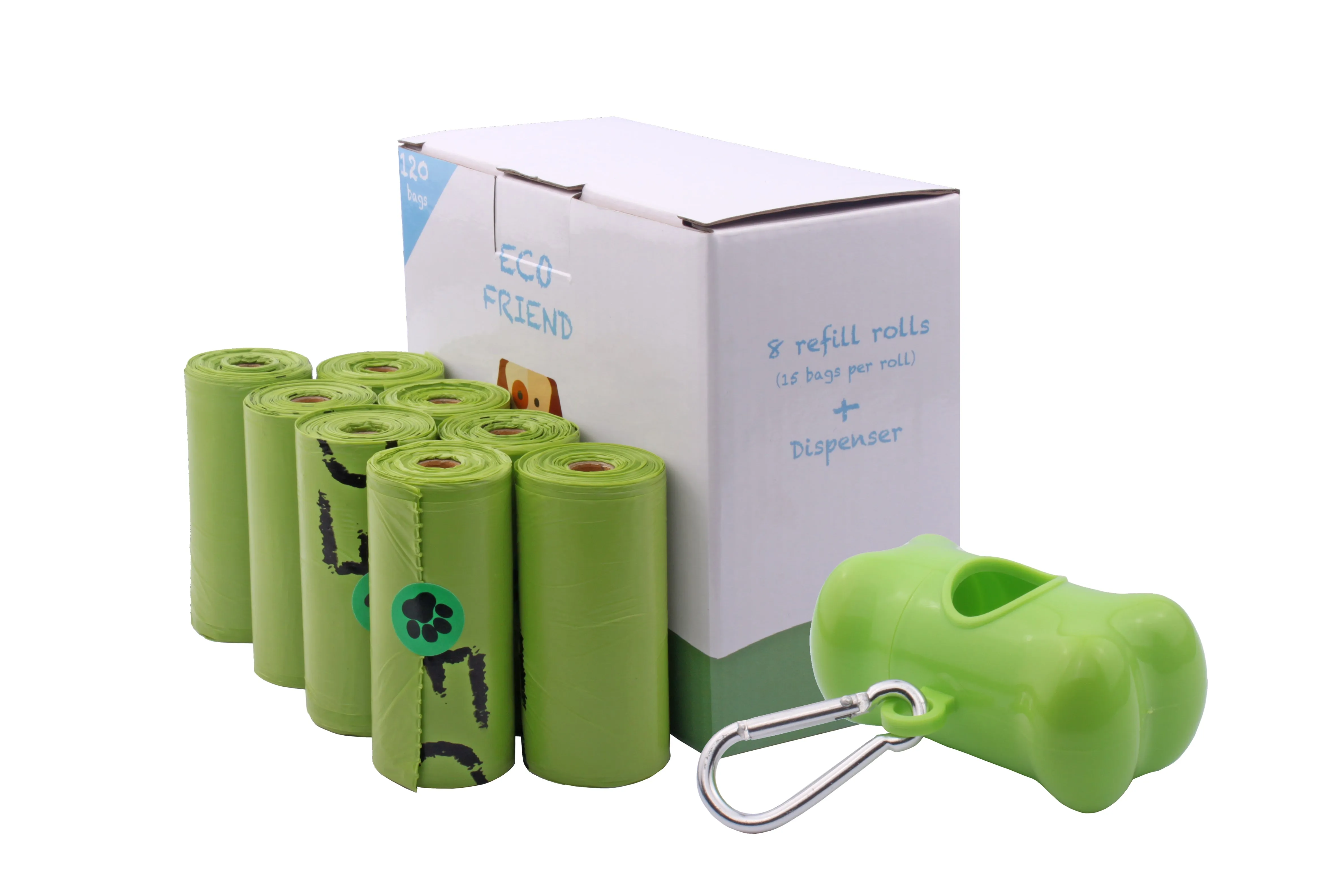 120 Biodegradable Poop Bags with Dispenser