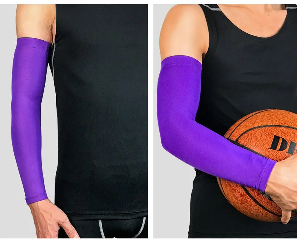 1PC Ice Fabric Summer UV Protection Running Basketball Volleyball Cycling Sunscreen Sports Arm Sleeve