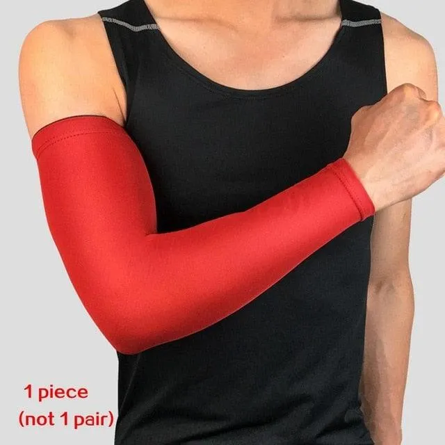 1PC Ice Fabric Summer UV Protection Running Basketball Volleyball Cycling Sunscreen Sports Arm Sleeve