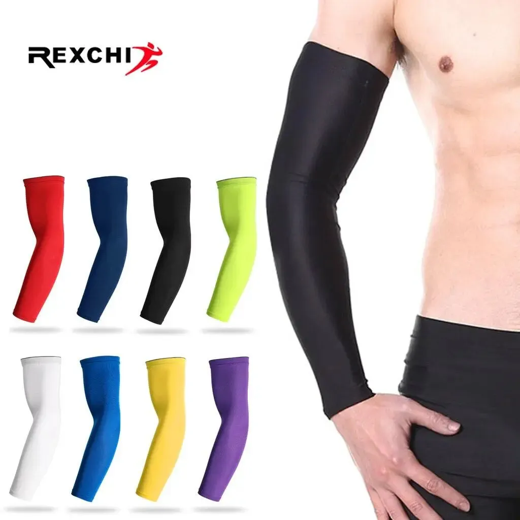 1PC Ice Fabric Summer UV Protection Running Basketball Volleyball Cycling Sunscreen Sports Arm Sleeve