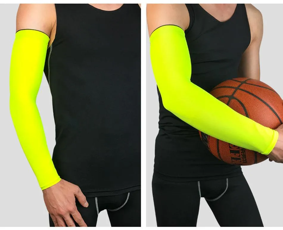 1PC Ice Fabric Summer UV Protection Running Basketball Volleyball Cycling Sunscreen Sports Arm Sleeve