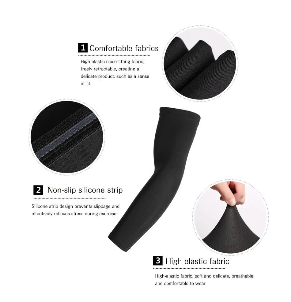 1PC Ice Fabric Summer UV Protection Running Basketball Volleyball Cycling Sunscreen Sports Arm Sleeve