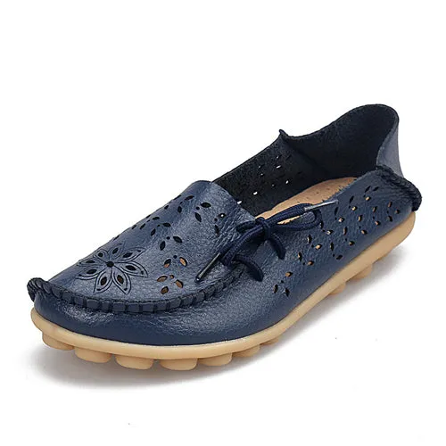 2017 Women Flats Cut-outs Comfortable Women Casual Shoes Round Toe Moccasins Loafers Wild Breathable Driving Woman Shoes ST431