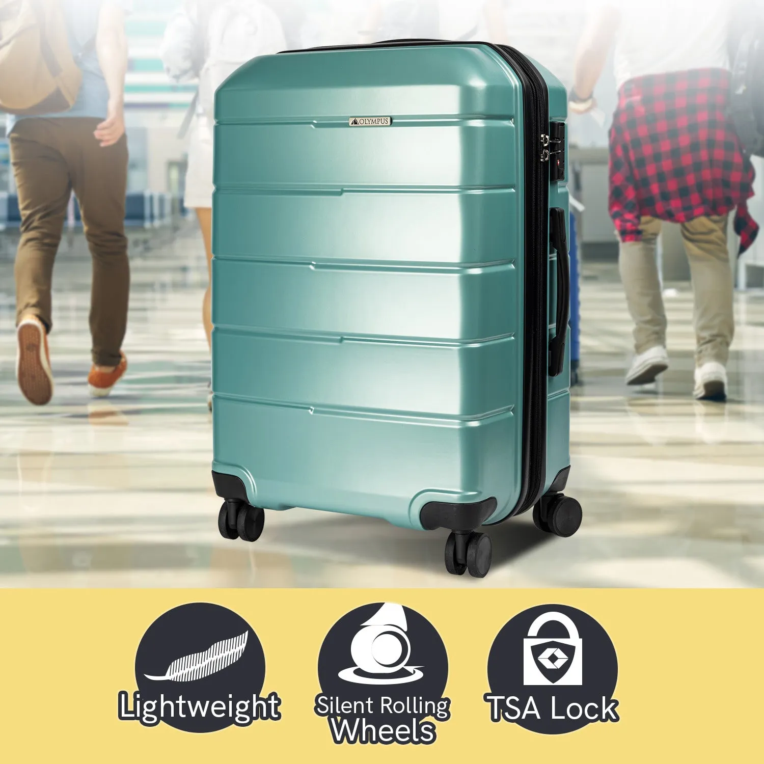 24in Teal Hard Shell Suitcase w/ TSA Lock & 360 Wheels