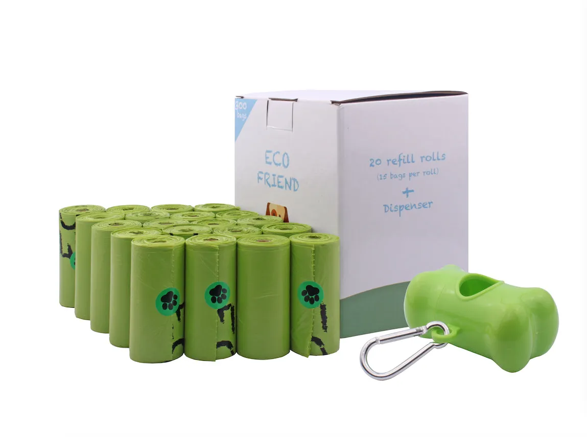 300-Count Biodegradable Poop Bags with Dispenser