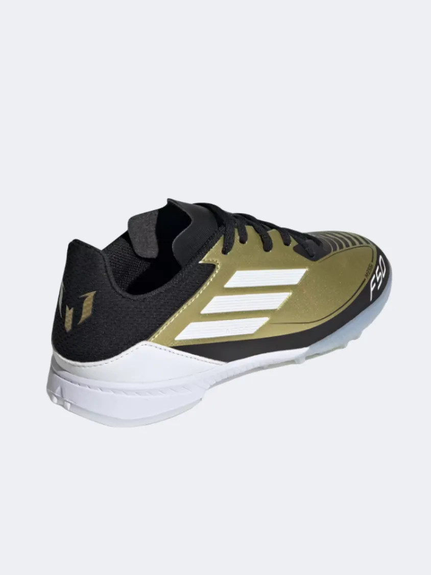 Adidas F50 League Tf Messi Kids Turf Shoes Gold/White/Black