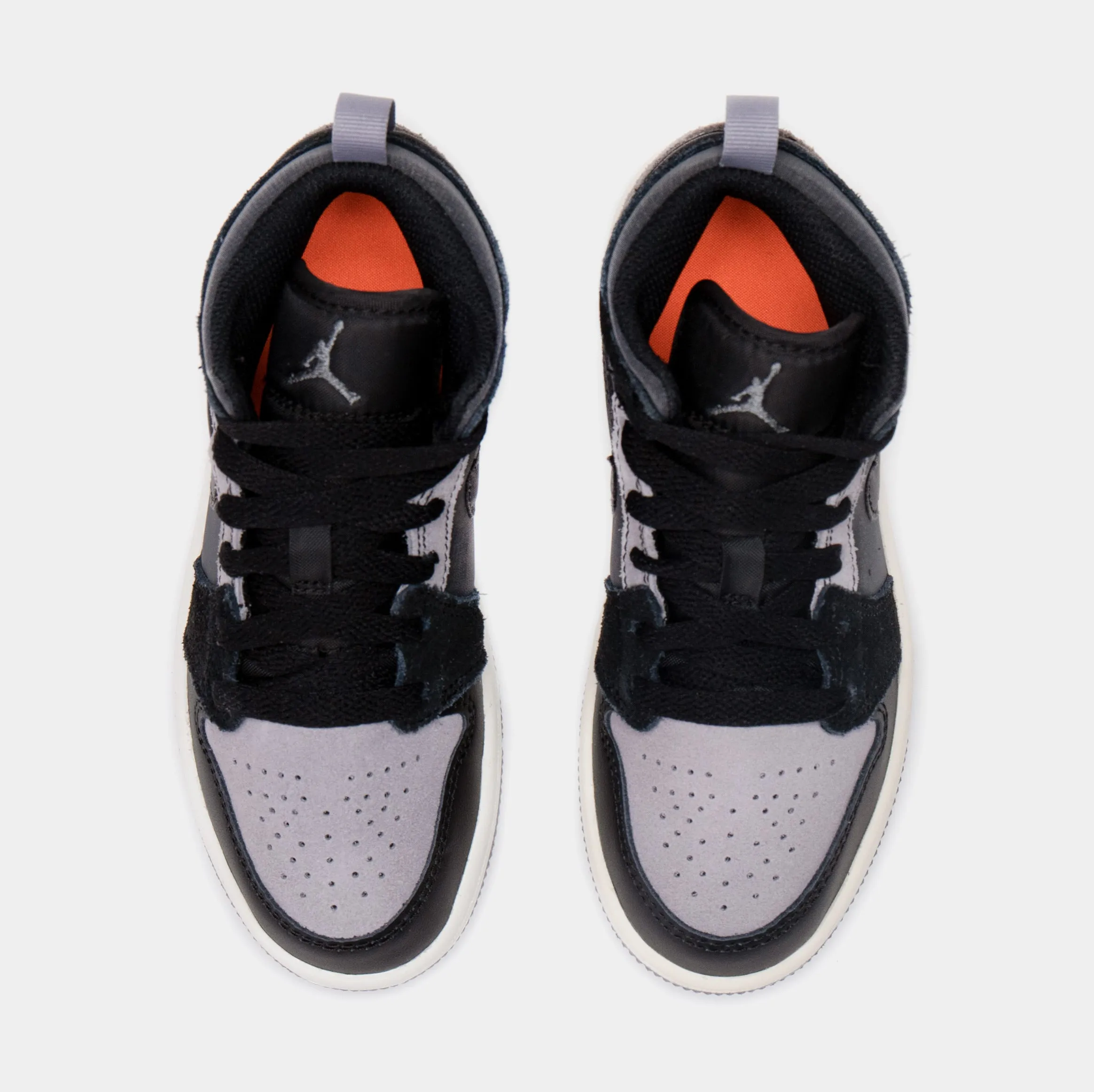 Air Jordan 1 Mid SE Craft Preschool Lifestyle Shoes (Black/Grey)