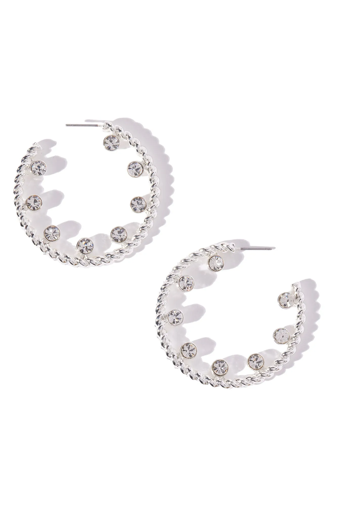 Always On My Mind Hoop Earrings - Silver