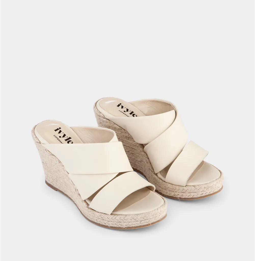 Bella Off White Espadrille Mules