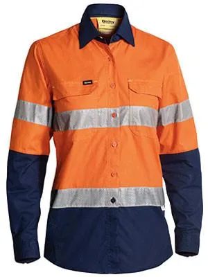 Bisley Womens 3m Taped Hi Vis X Airflow™ Ripstop Shirt-(BL6415T)