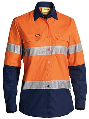 Bisley Womens 3m Taped Hi Vis X Airflow™ Ripstop Shirt-(BL6415T)