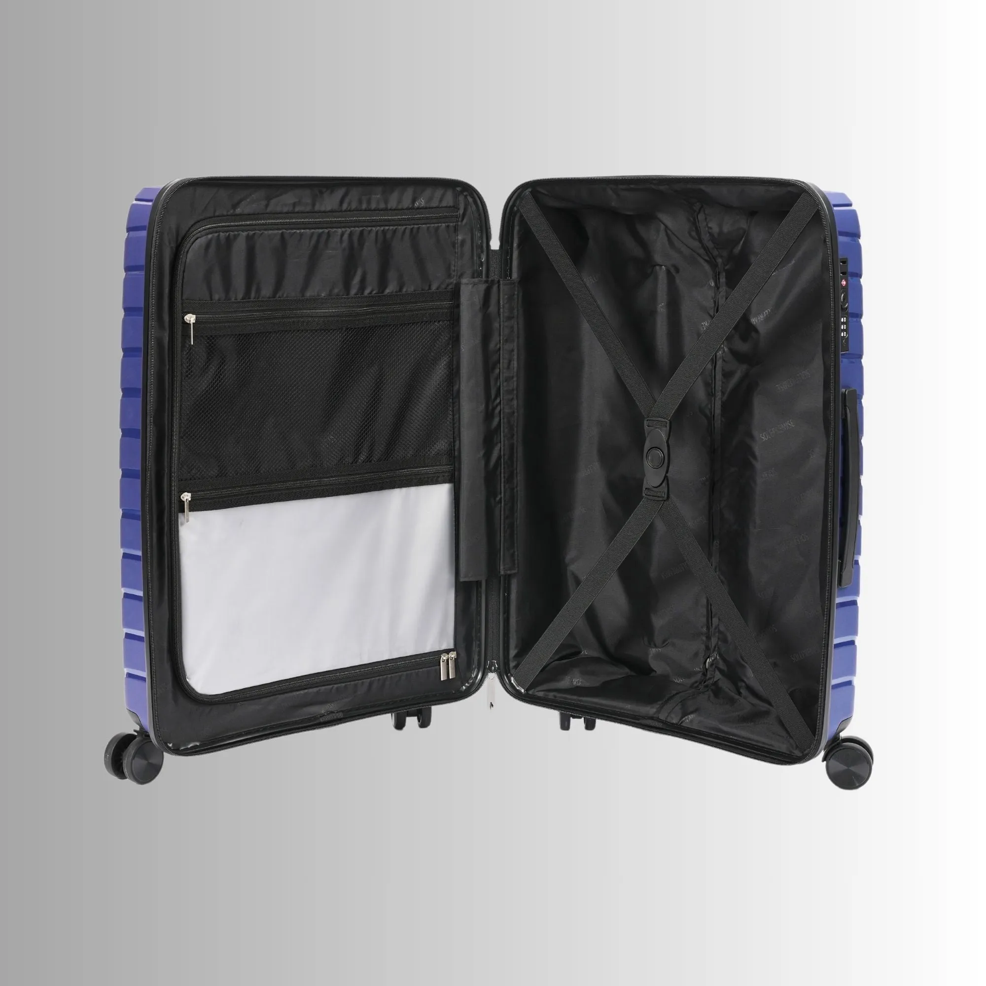 Blue Hardcase Roller Carry On Luggage 20' with 360° Wheels