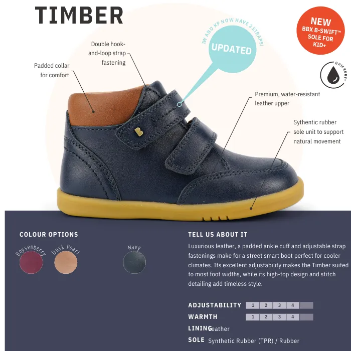 Bobux Iwalk Timber Navy Leather Boot 632619