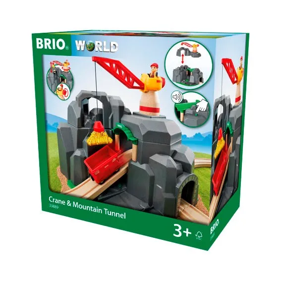 BRIO Tunnel - Crane and Mountain Tunnel 7 pieces 33889