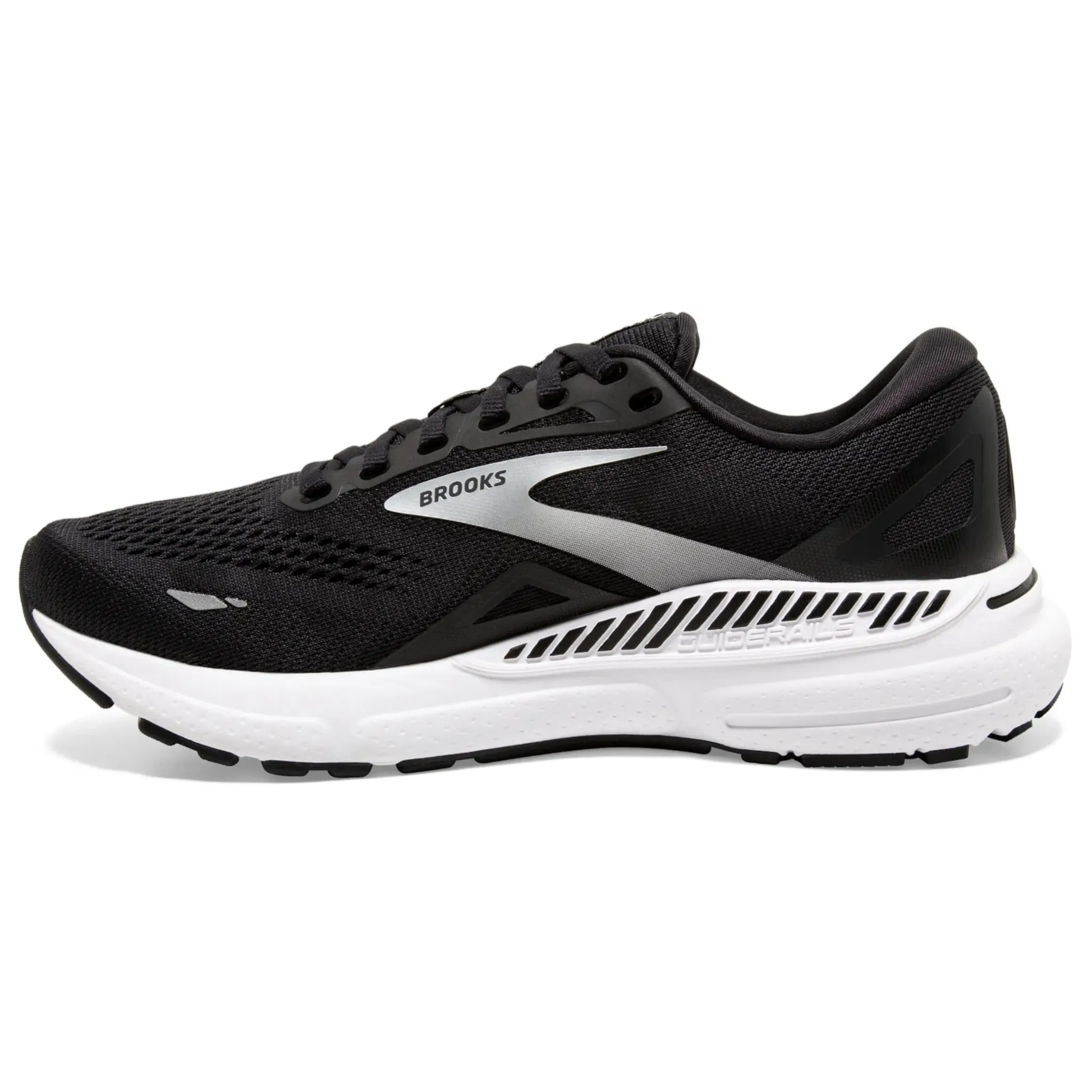 Brooks Men's 110391 004 Adrenaline GTS 23 Black White Silver Cushion Support Running Shoes WIDE