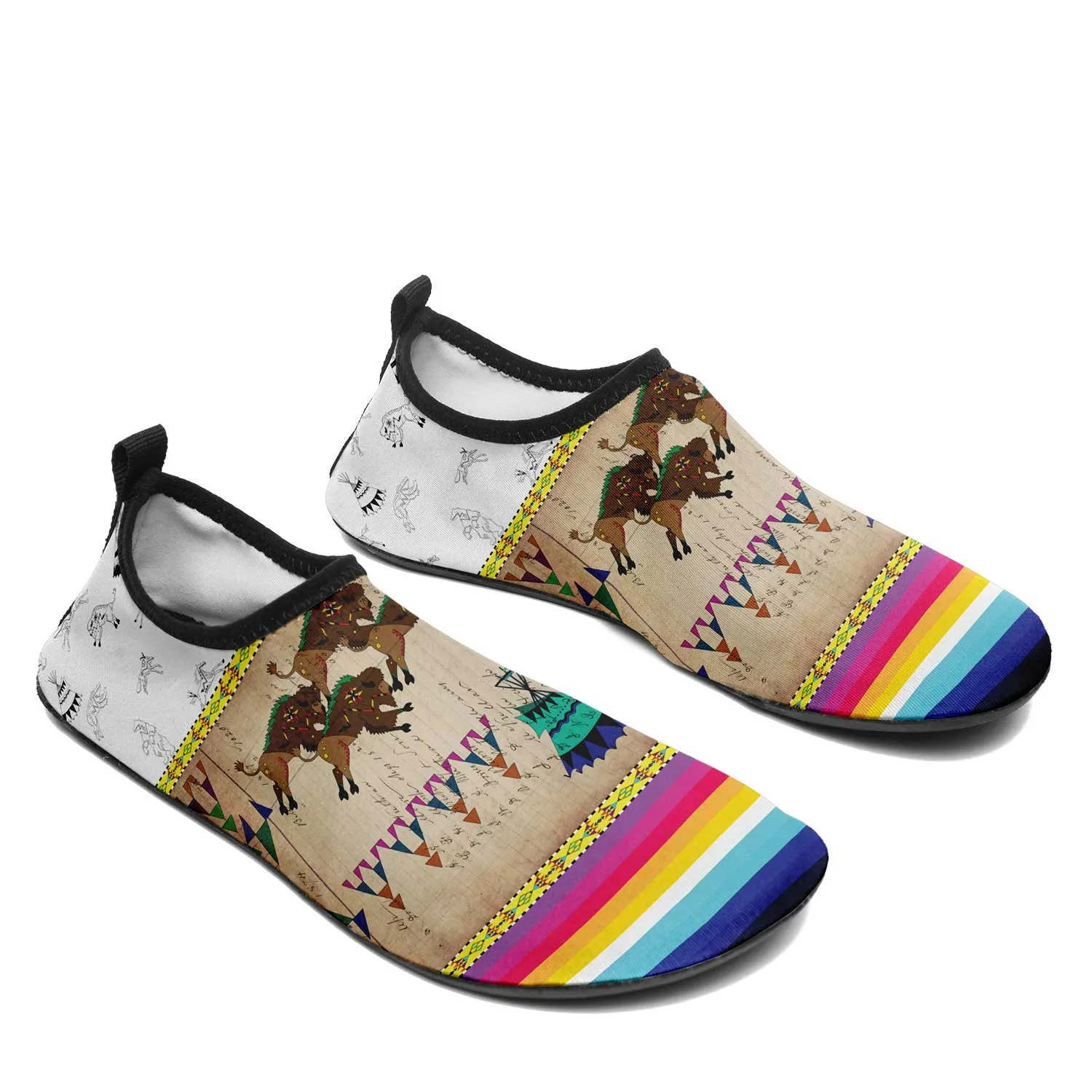 Buffalos Running White Clay Sockamoccs