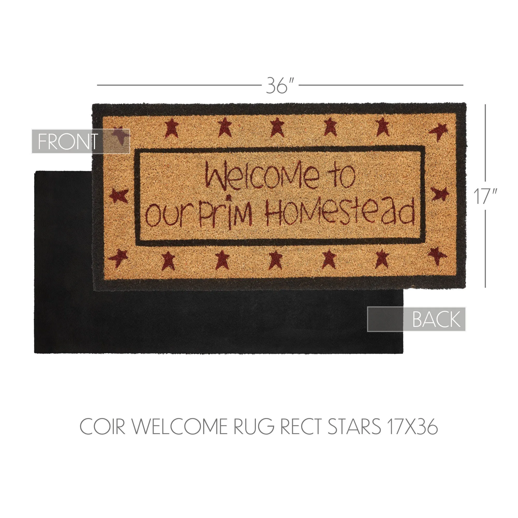 Connell Coir Welcome Rug Rect Stars 17x36