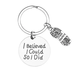 Cross Country Keychain- I Believed I Could So I Did