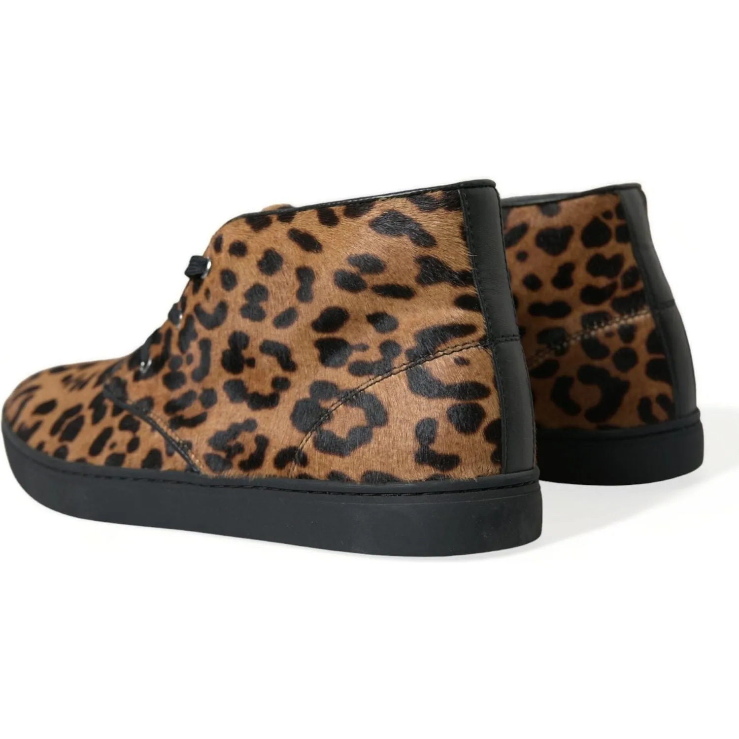 Dolce & Gabbana Elegant Leopard Print Mid-Top Sneakers