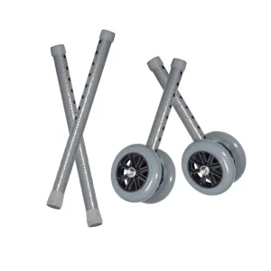 Drive Medical 10118csv Heavy Duty Bariatric Walker Wheels, with Extension Legs, 5", 1 Pair