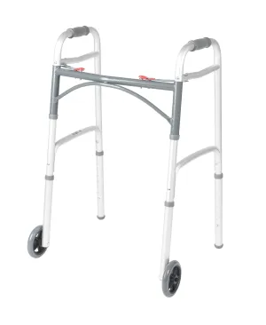 Drive Medical 10210-1 Deluxe Two Button Folding Walker with 5" Wheels