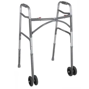 Drive Medical 10220-1ww Heavy Duty Bariatric Two Button Walker with Wheels