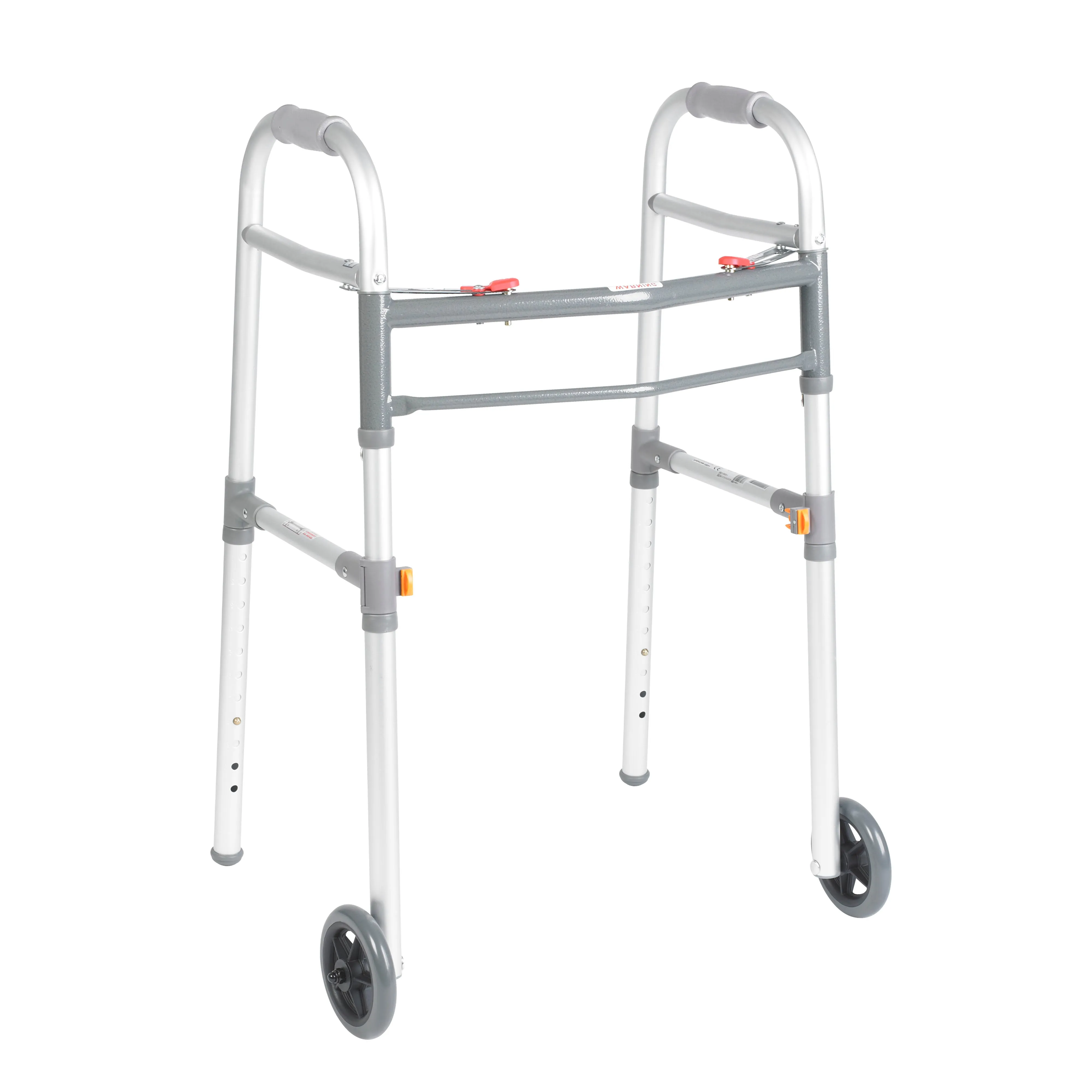 Drive Medical 10253-1 Two Button Folding Universal Walker with 5" Wheels