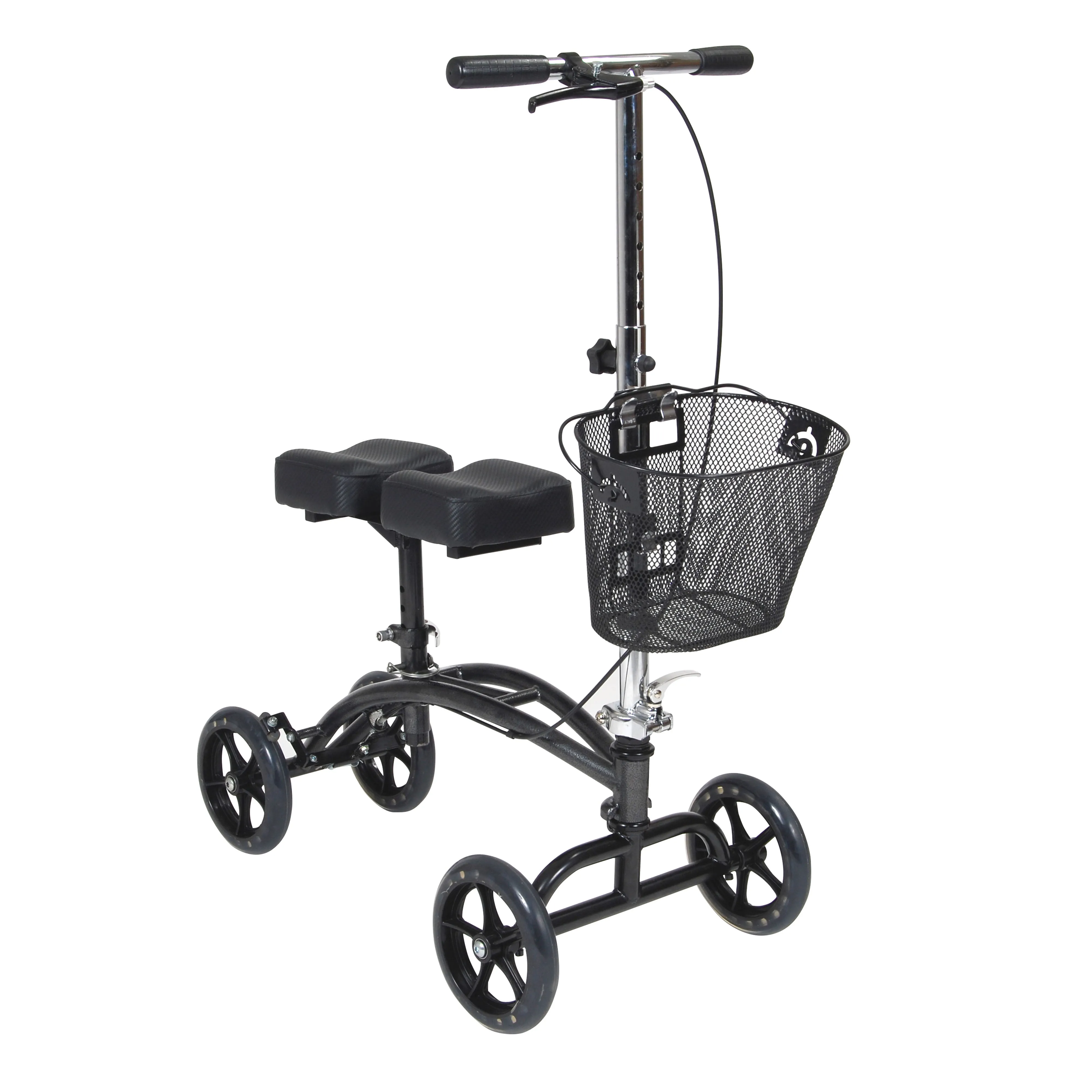 Drive Medical 796 Dual Pad Steerable Knee Walker with Basket, Alternative to Crutches