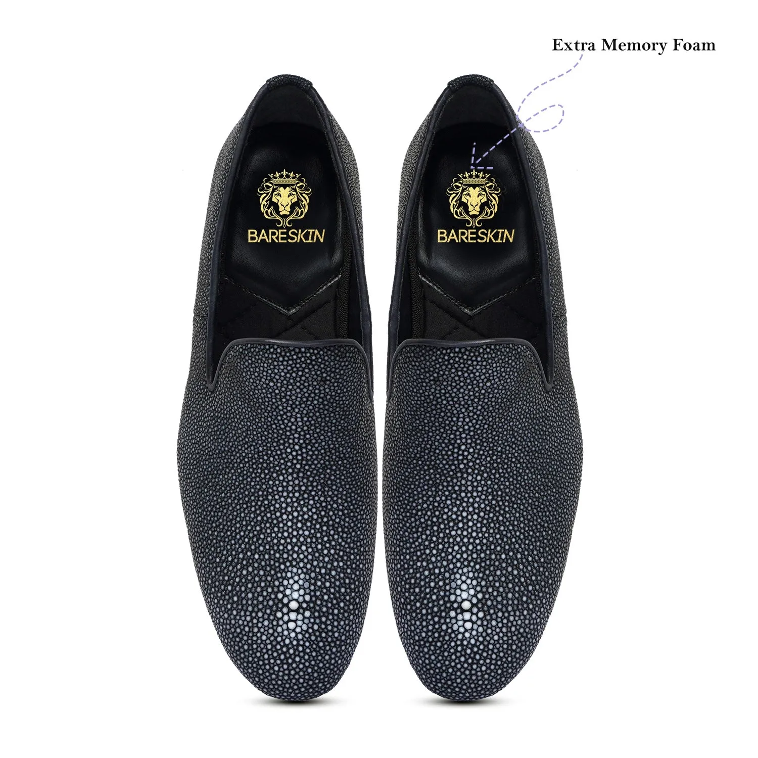 Exotic Slip-on Shoes in Stingray Fish Leather