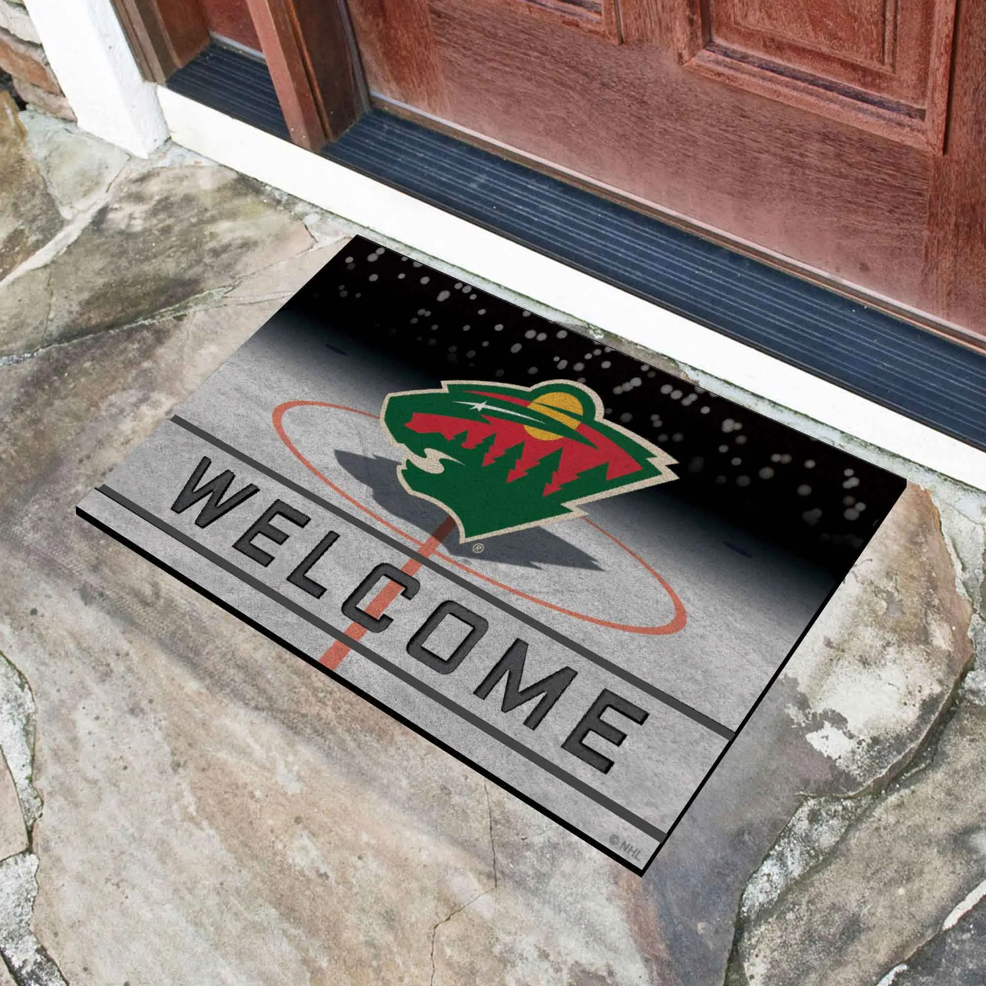 Fanmats Minnesota Wild Rubber Door Mat - 18" x 30"