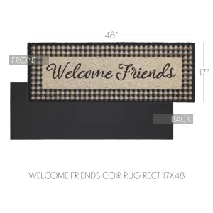 Finders Keepers Welcome Friends Coir Rug Rect 17x48