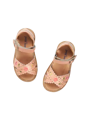 Flower Pop Cross-over scallop sandal - Blush