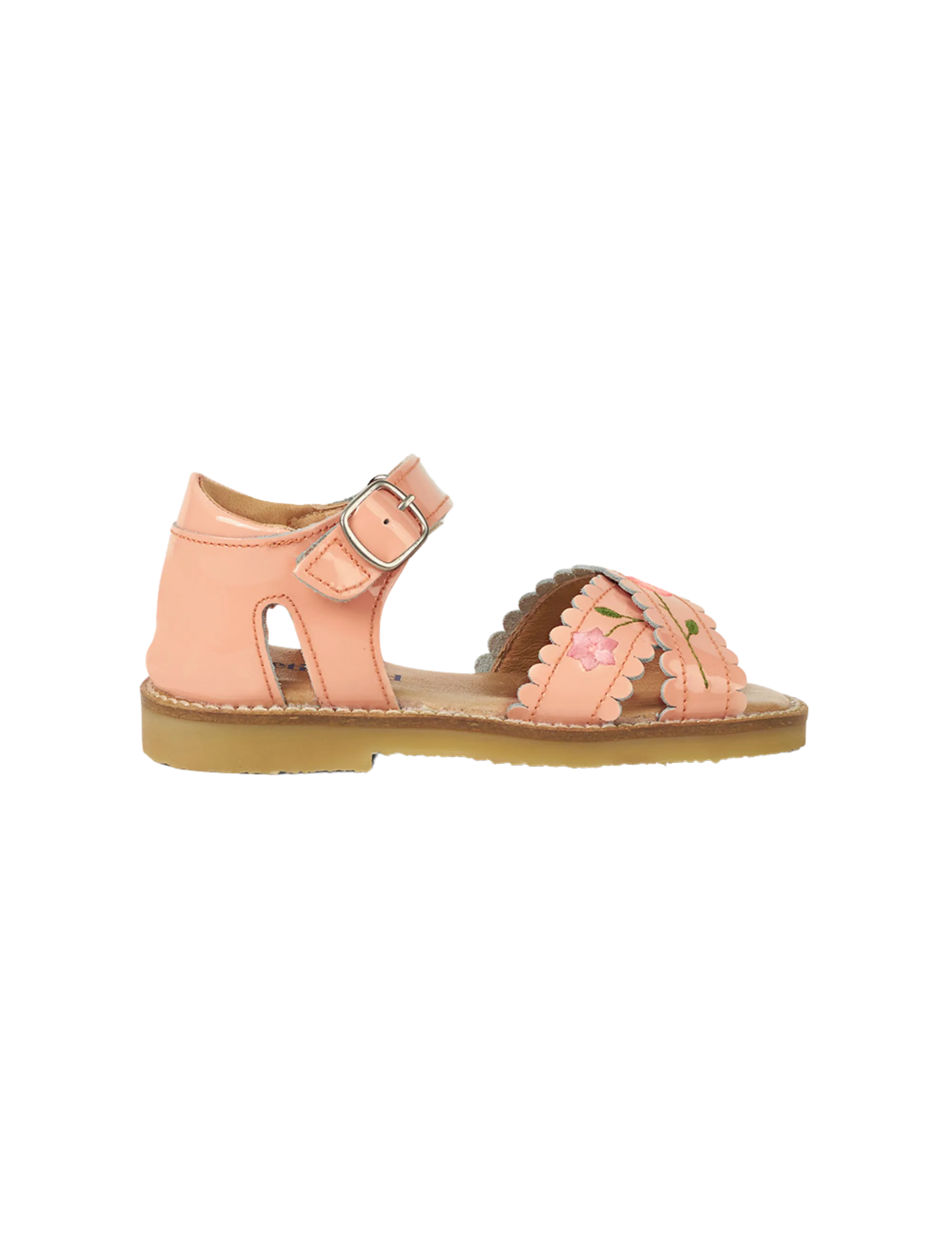 Flower Pop Cross-over scallop sandal - Blush