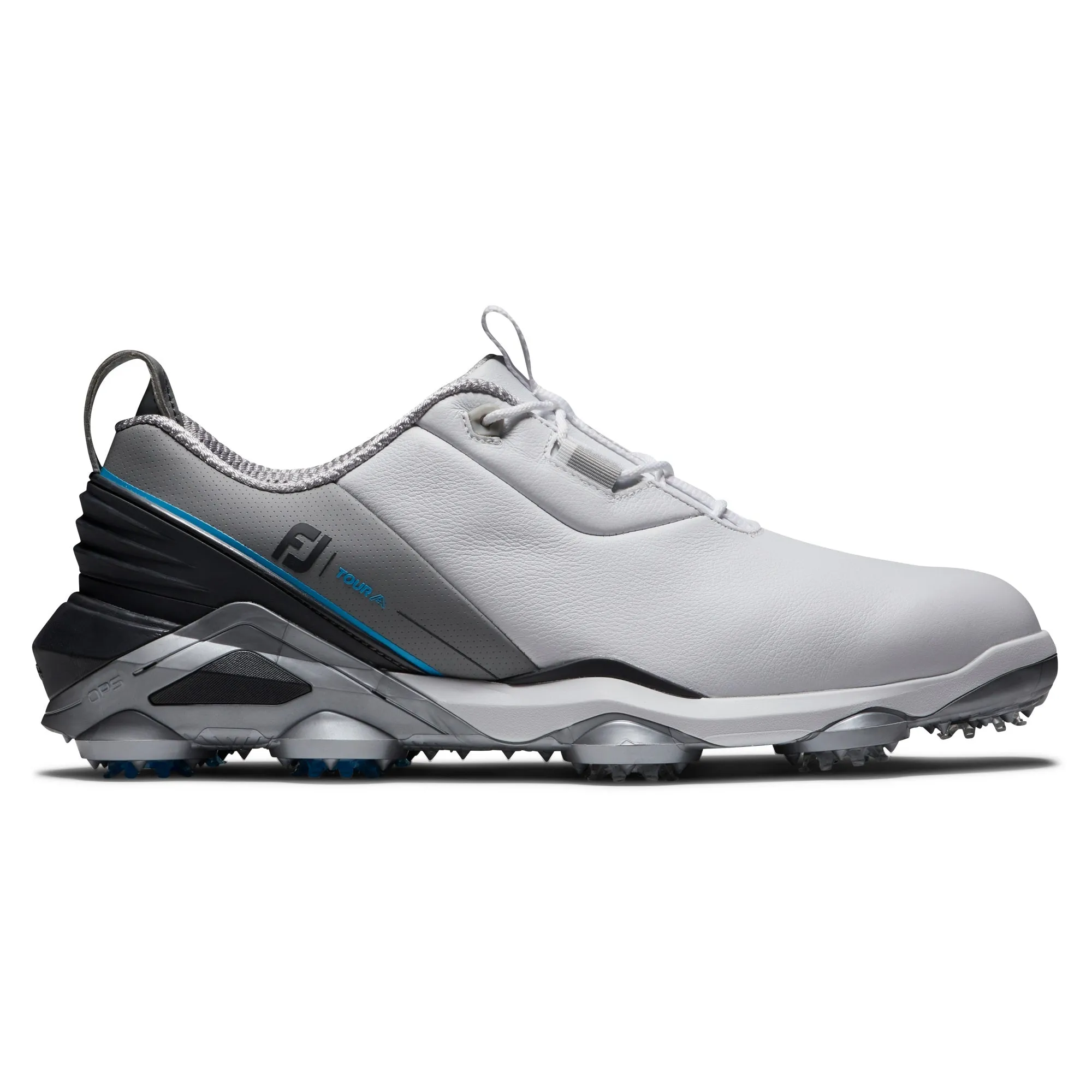 FootJoy Tour Alpha Mens Golf Shoes White/Gray/Blue 55506 (Previous Season Style)