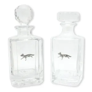 Fox Running Glass Decanter