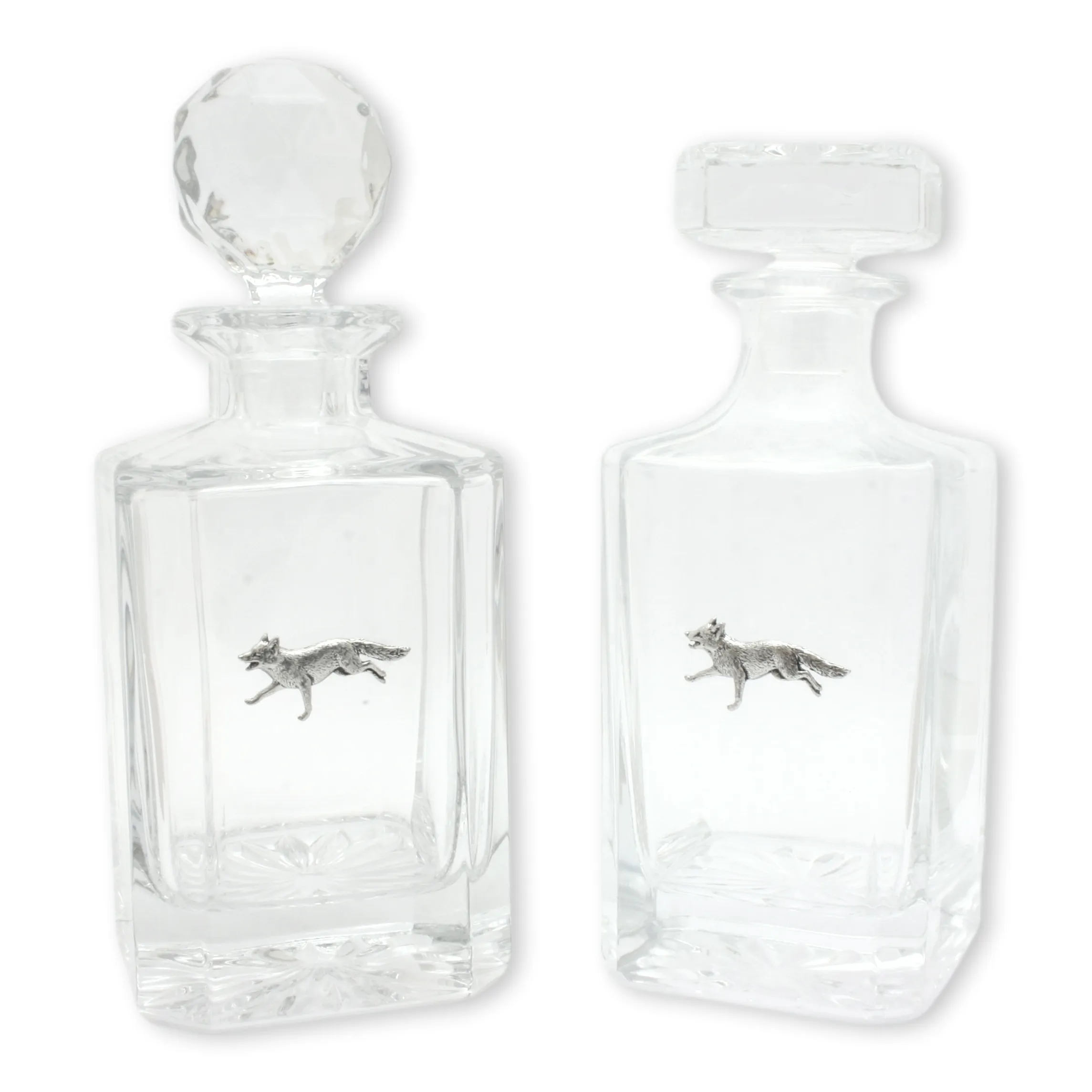 Fox Running Glass Decanter