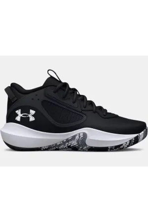 Grade School UA Lockdown 6 Basketball Shoes IN BLACK