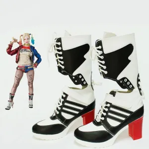 Halloween clown props Batman joker suicide squad harley quinn shoes cosplay adults woman boots ladies girls high-heeled shoes