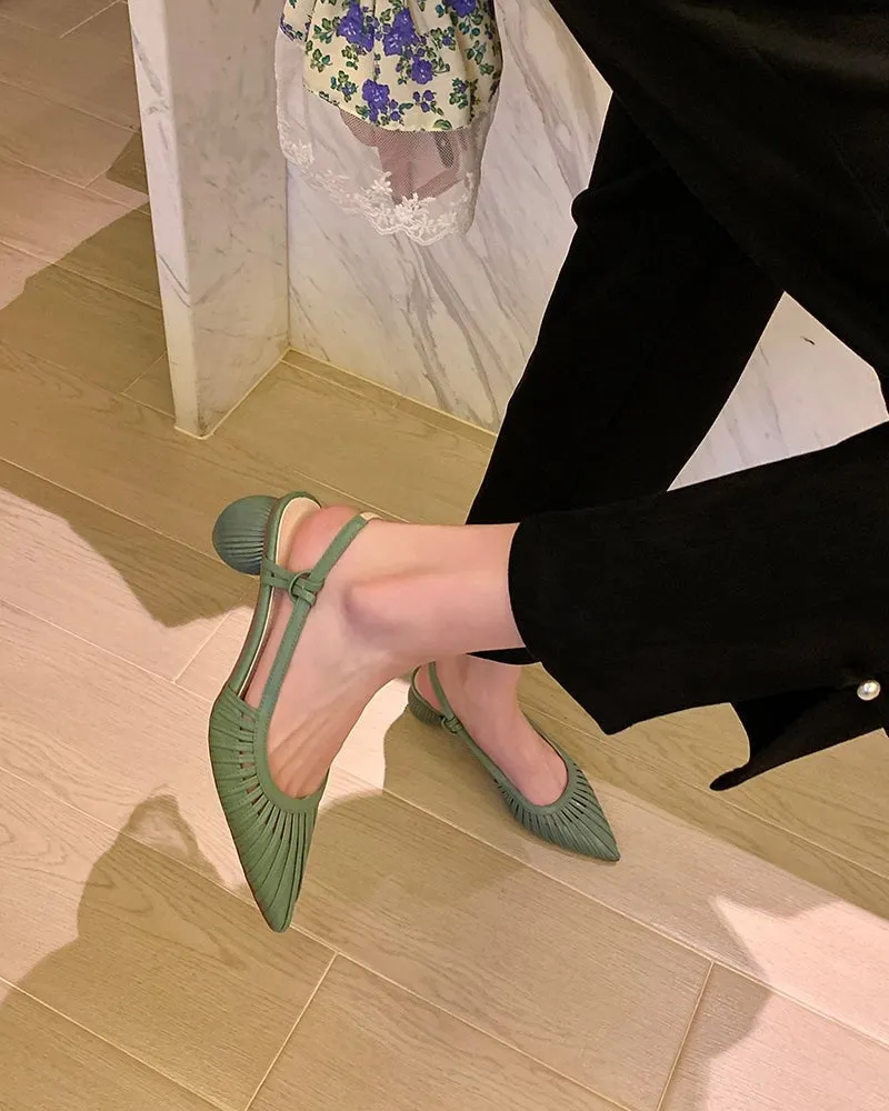 Hollow Pointed Toe Opposite-sex Heel Sandals