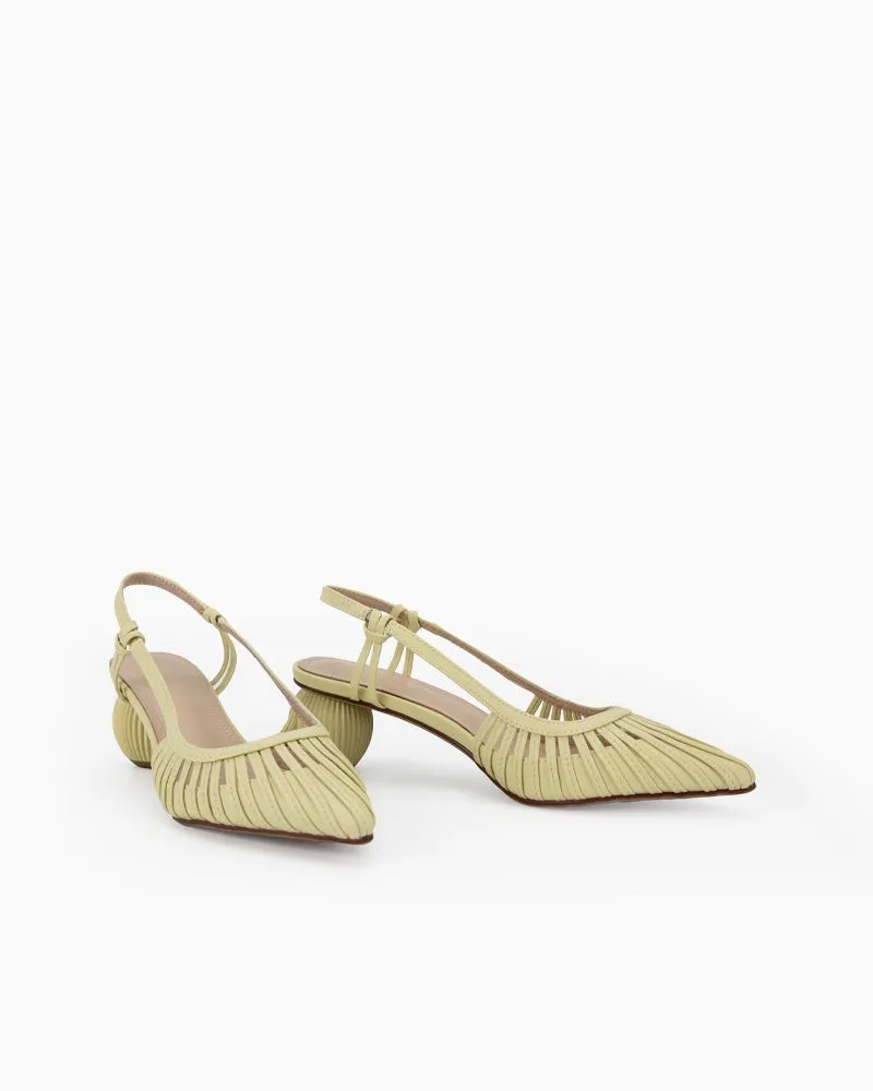 Hollow Pointed Toe Opposite-sex Heel Sandals