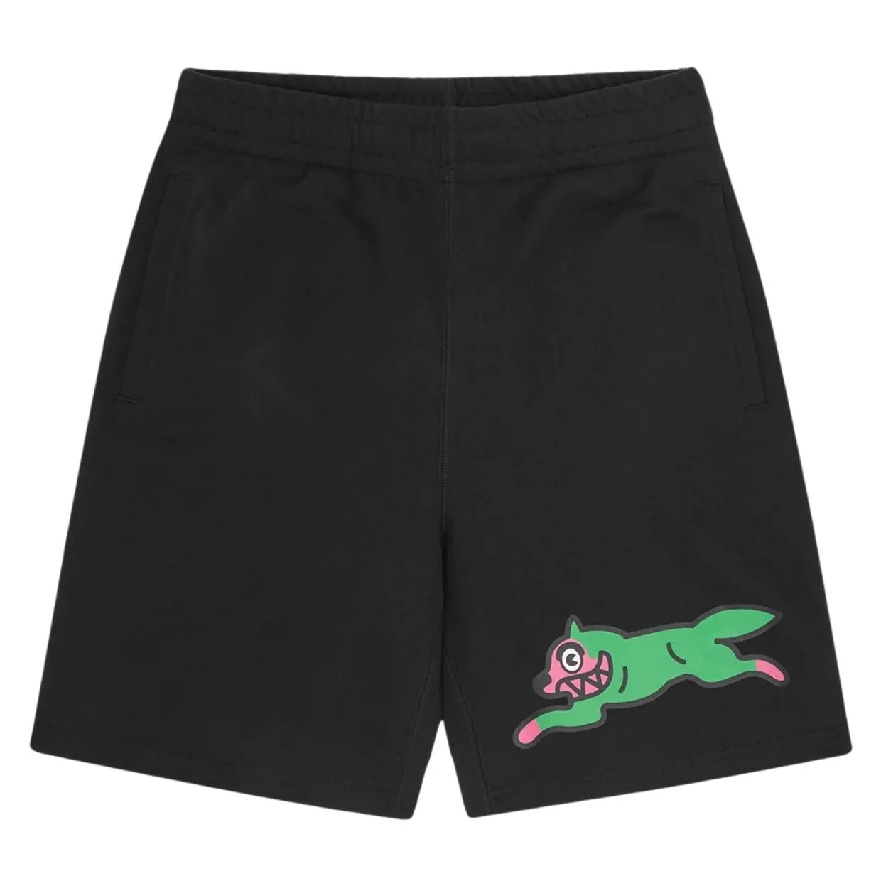 ICECREAM Running Dog Black Sweat Shorts