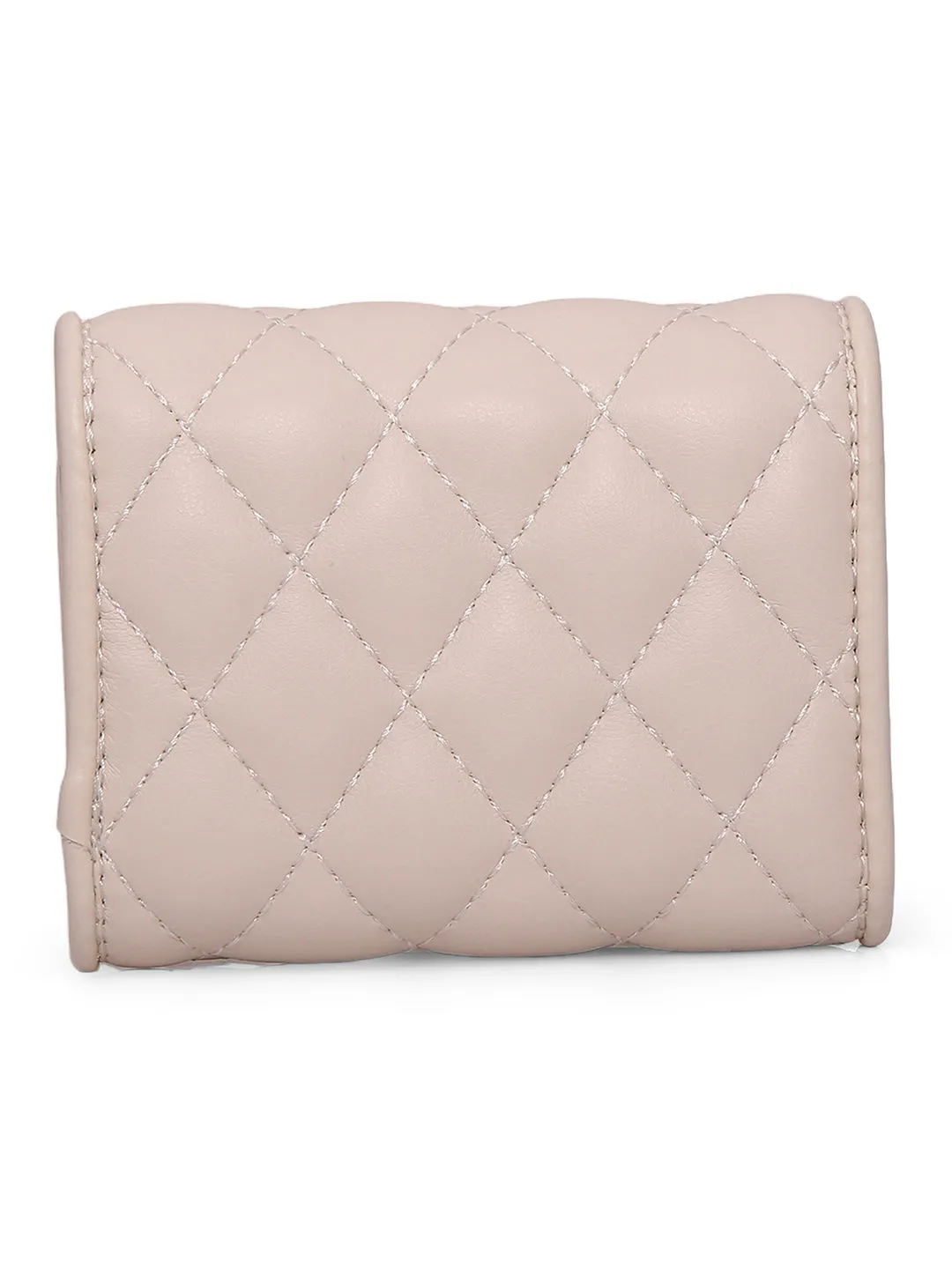 Inc.5 Women Beige Textured Card Holder Wallet