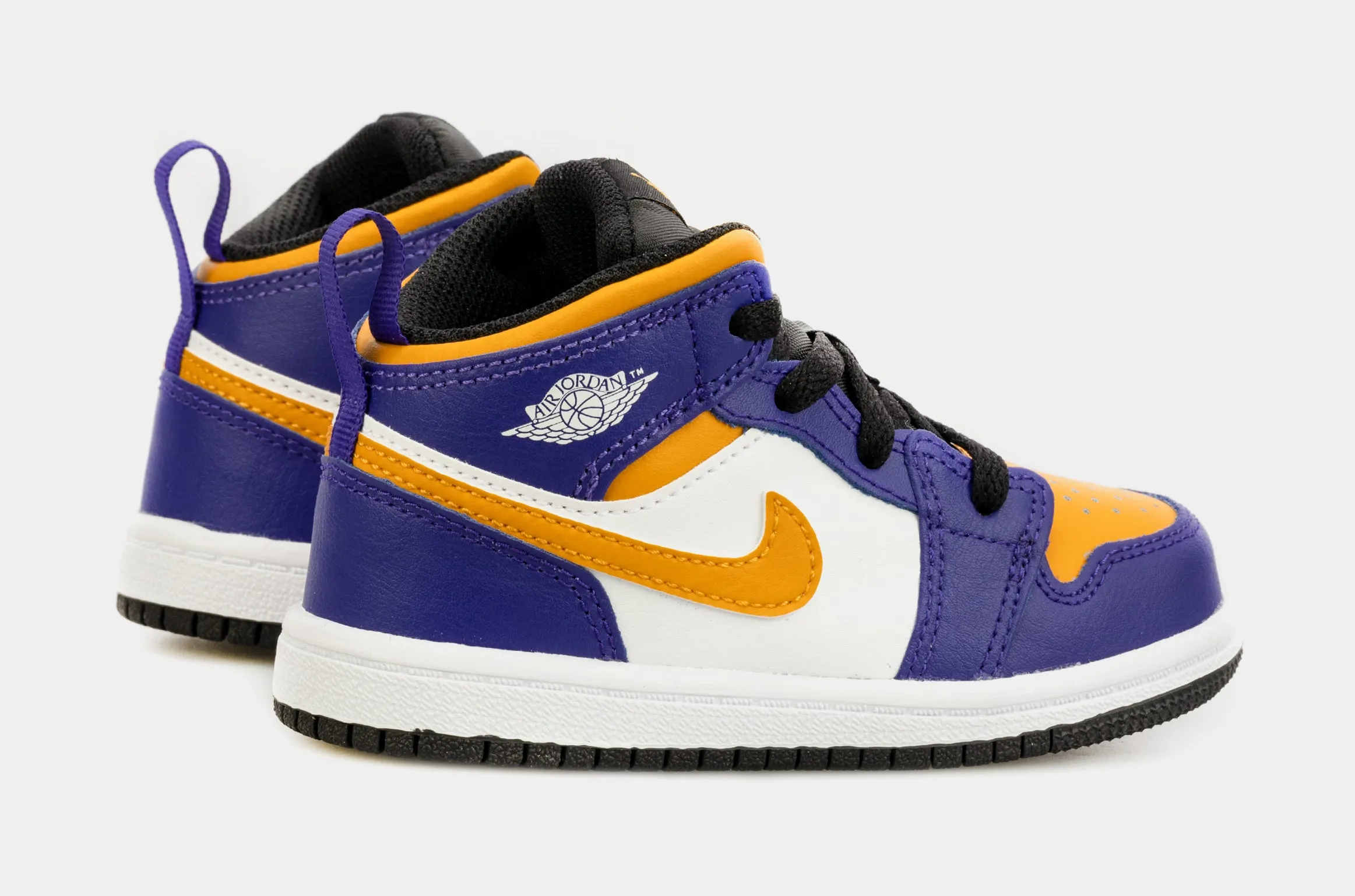 Jordan 1 Mid Infant Toddler Lifestyle Shoes (Purple/Yellow)