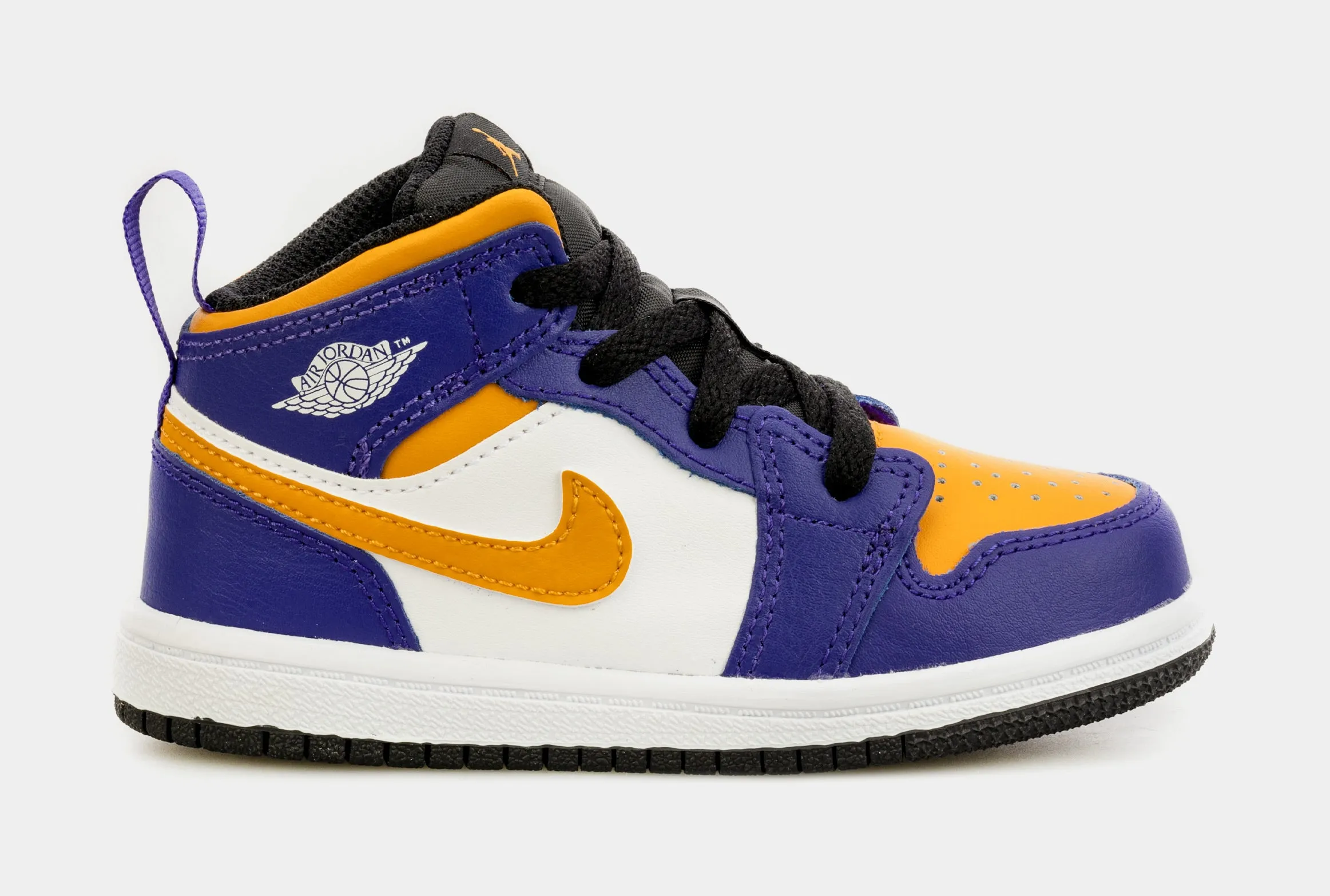 Jordan 1 Mid Infant Toddler Lifestyle Shoes (Purple/Yellow)