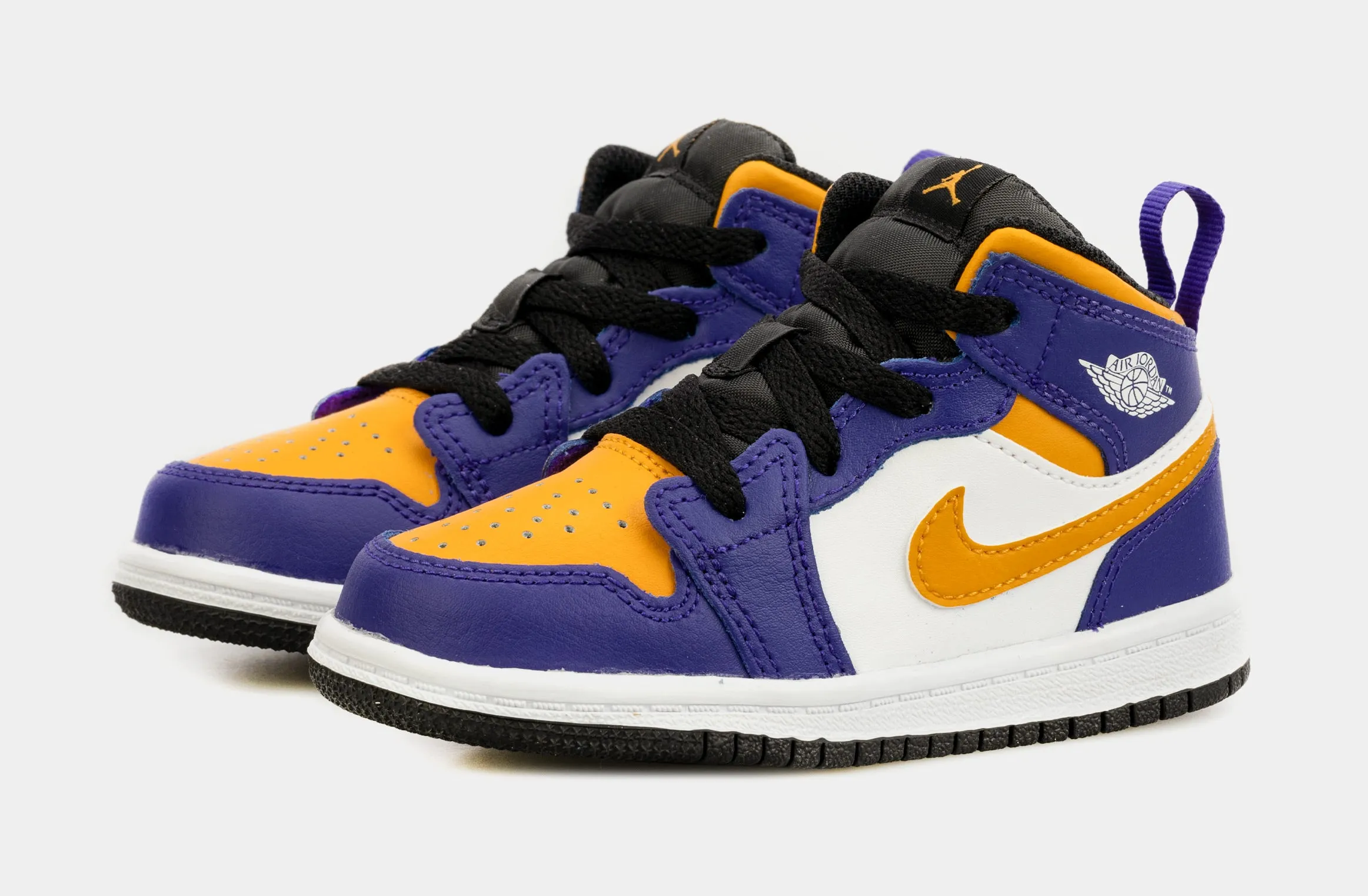 Jordan 1 Mid Infant Toddler Lifestyle Shoes (Purple/Yellow)