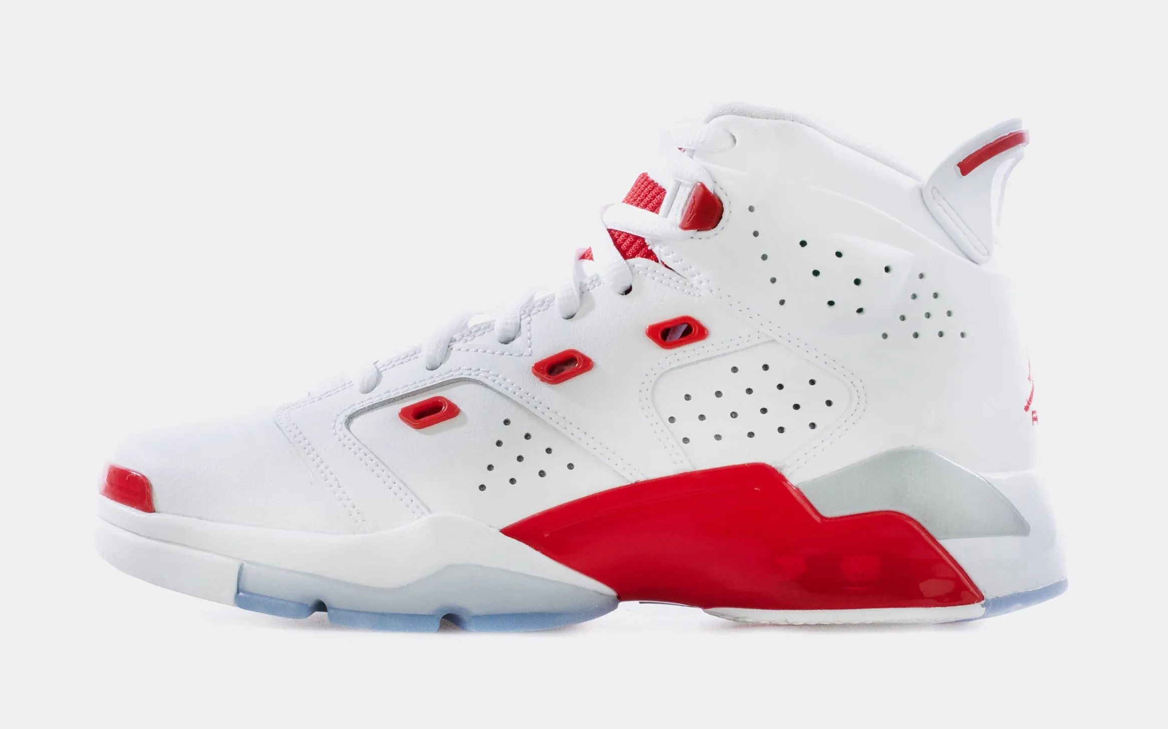 Jordan 6-17-23 Fire Red Grade School Basketball Shoes (White)