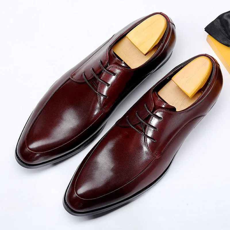 Korean Style Pointed Toe Lace Up Dress Shoes