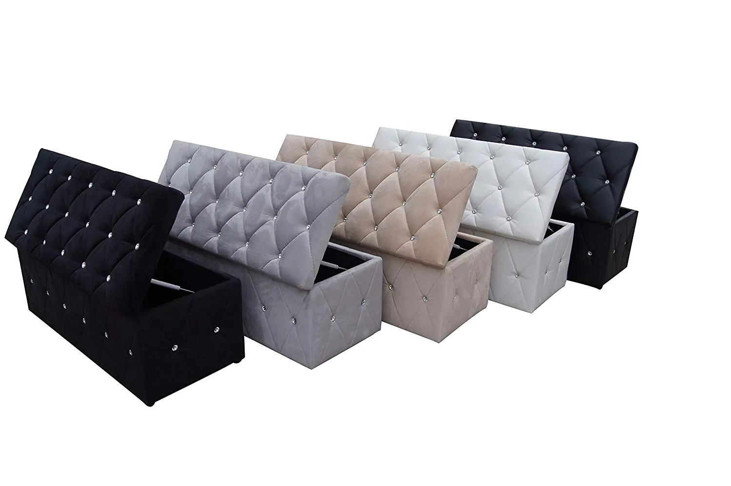 KUBIC | Available in Velvet and PU | With Crystal Diamante | Various Uses | Colours in Black, White, Grey and Cream |