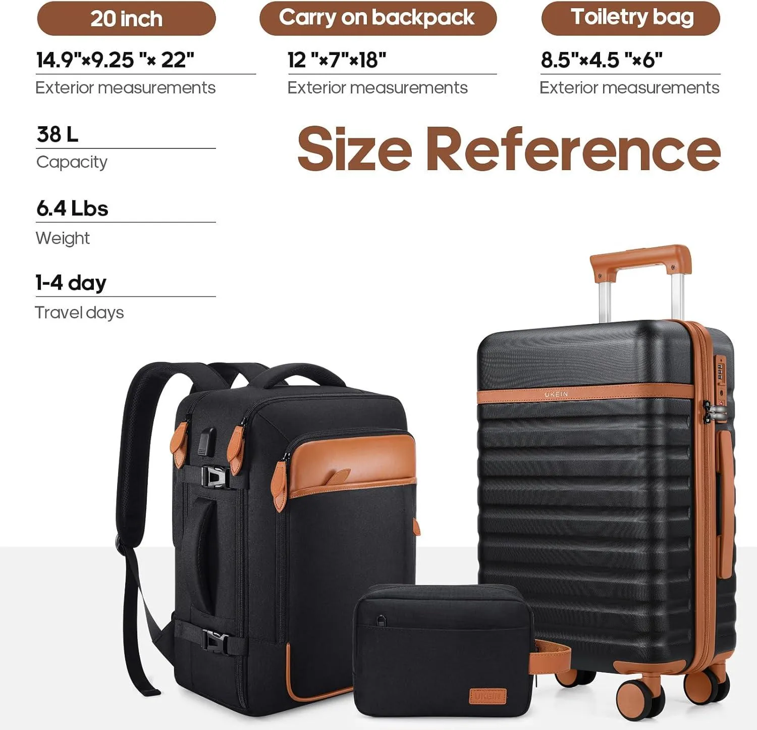 Luggage Sets, Carry on Luggage 20 Inch with Spinner Wheels