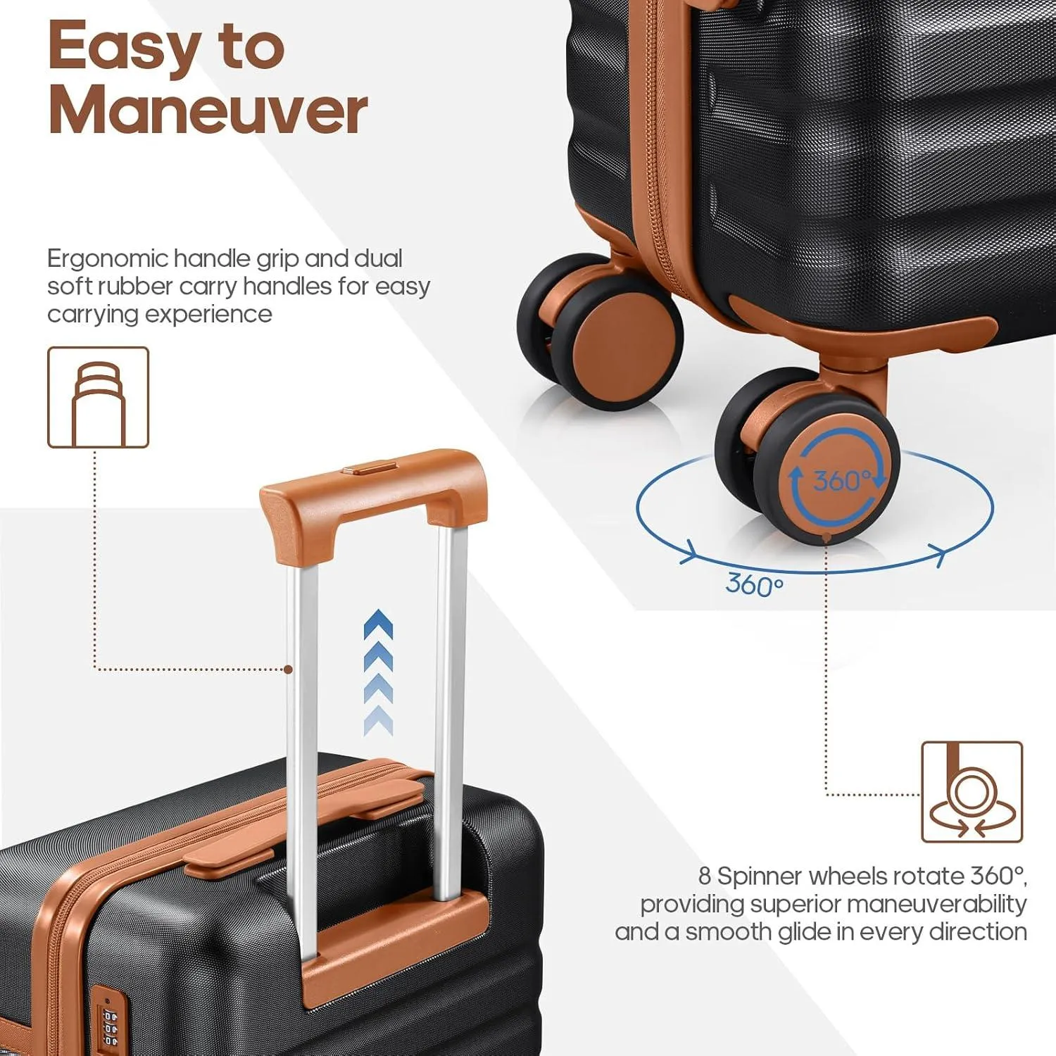 Luggage Sets, Carry on Luggage 20 Inch with Spinner Wheels